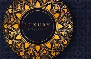 Luxury elegant background with gold mandala ornament ornament isolated on black. Abstract realistic neomorphism background. Elegant template vector