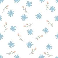 Cute hand drawn little flowers seamless pattern. vector