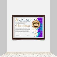 Professional certificate template diploma award design. Indoor Background. vector