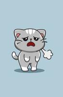 cute and tired cat cartoon vector illustration