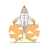 Spaceship vector flat illustration