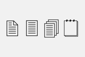 iconos de documentos. símbolo de línea. icono de archivo. papel escrito doblado. icono de línea vector