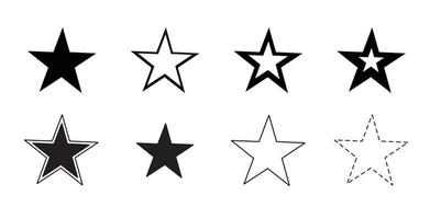 conjunto de iconos de estrella negra vector