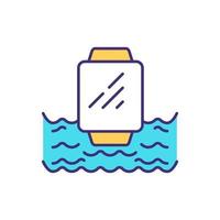 Water-resistant smartwatch RGB color icon vector