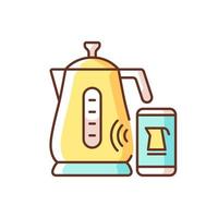 Smart kettle RGB color icon vector