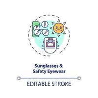 Sunglasses and safety eyewear concept icon vector