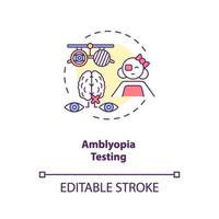 Amblyopia testing concept icon vector