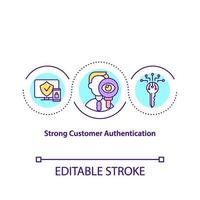 Strong customer authentication concept icon vector