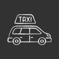 Minivan taxis chalk white icon on black background vector