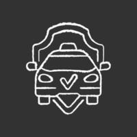 Safe ride chalk white icon on black background vector