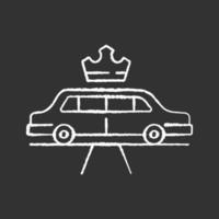 Limousine service chalk white icon on black background vector