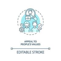 Appeal to values of people concept icon vector