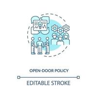 Open-door policy concept icon vector