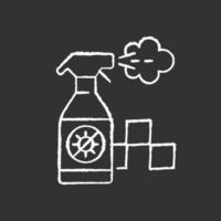 Regularly disinfected cab chalk white icon on black background vector