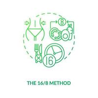 The 16-8 method dark green concept icon vector