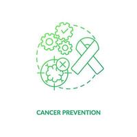 icono de concepto verde oscuro de prevención del cáncer vector
