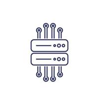 mainframe, remote server line icon vector