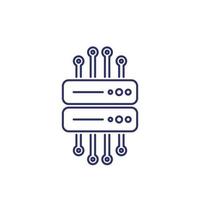 mainframe, remote server line icon vector