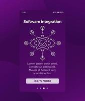 software integration, mobile app ui design vector