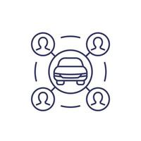 carsharing, car sharing service line icon vector