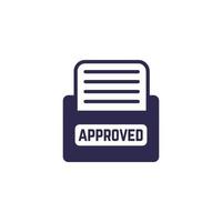 approved documents, folder icon on white vector