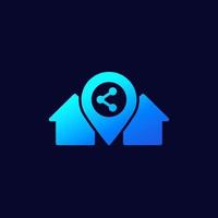 home sharing, vector icon for web