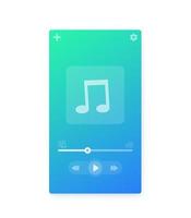 Music player interface, mobile ui vector design