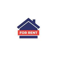 For rent icon with a house vector