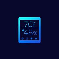 Temperature and humidity monitor vector icon