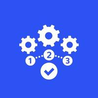project management, 1, 2 and 3 steps vector icon