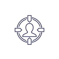 Customer centricity line icon on white vector