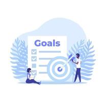 Goals and planning vector illustration