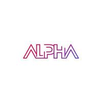Alpha logo, line minimal design vector