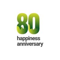 80 Years Happiness Anniversary Vector Template Design Illustration