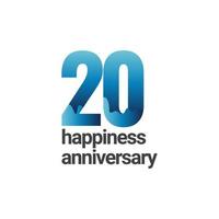 Ilustración de diseño de plantilla de vector de aniversario de felicidad de 20 años