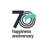 70 Years Happiness Anniversary Vector Template Design Illustration