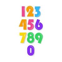 Kids Number Set Vector Template Design Illustration