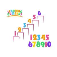 Learning Numbers Set for Kids Vector Template Design Illustration