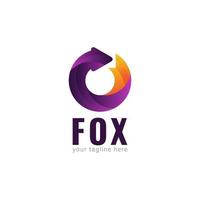 Fox Logo Gradient Vector Template Design Illustration