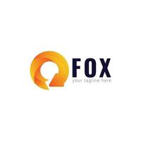 Fox Logo Gradient Vector Template Design Illustration