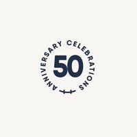 50 Years Anniversary Celebration Vintage Circle Vector Template Design Illustration