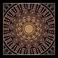 Mandal background with golden mandala vector