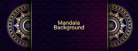 Golden luxury mandala background and banner vector