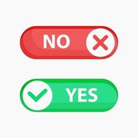 Yes and no switch button vector