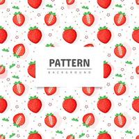 Seamless strawberry fruit pattern vector