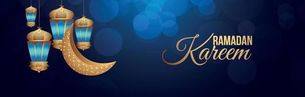 Ramadan kareem or eid mubarak banner or header vector