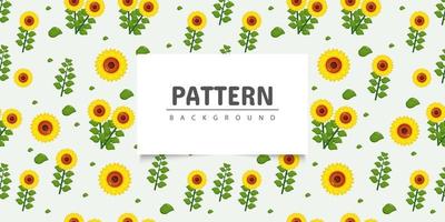 Seamless sunflower pattern design vector