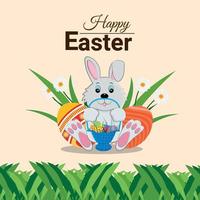 Happy easter day celebration background vector