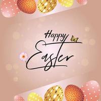 Creative background of happy easter day with easter eggs vector