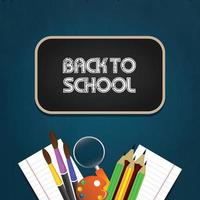 Back to school background with school elements vector